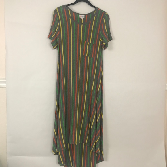 LuLaRoe Dresses & Skirts - Lularoe Carly Striped Gray Midi Dress* X Small